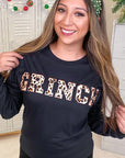 Leopard Ideal Chenille Grinch Long Sleeve T-Shirt