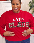 Leopard Ideal Chenille Mrs. Claus Long Sleeve Tee