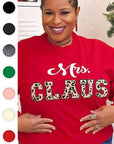 Leopard Ideal Chenille Mrs. Claus Long Sleeve Tee