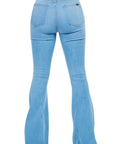 GJG Denim High Rise Bell Bottom Jean in Light Blue