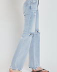 Risen Full Size High Rise Distressed Wide Leg Jeans