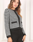 Lilou Black Check Knitted Jacket