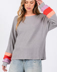 SAGE + FIG Color Block Waffle Knit T-Shirt