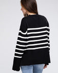 BiBi Ribbed Hem Stripe Sweater