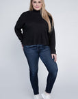 Plus Drop Shoulder Long Sleeve Top