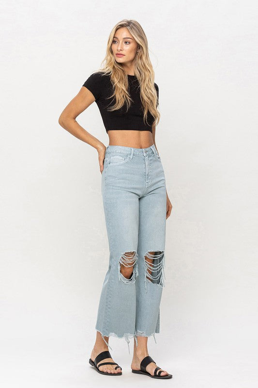 VERVET by Flying Monkey 90&#39;s Vintage Crop Flare Jeans