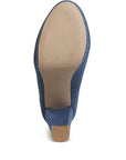 Kostur Denim Block Heel Pumps