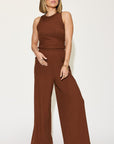 Basic Bae Full Size Ribbed Tank and Wide Leg Pants Set