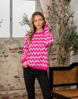 Sew In Love Full Size Wave Stripe Contrast Long Sleeve Sweater