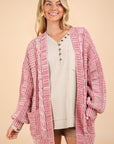 VERY J Cable Knit Open Front Cardigan