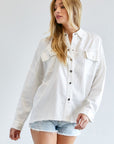 Davi & Dani Button Down Shirt with Pockets - Online Only