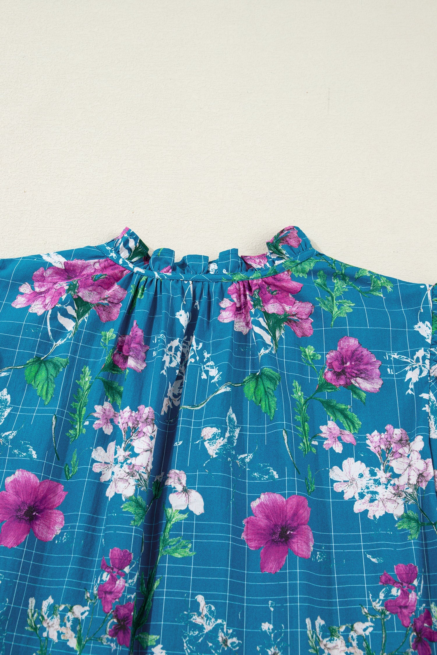 Floral Flutter Sleeve Tie Neck Belted Midi Dress