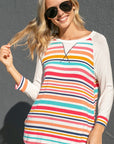 e Luna PLUS Multi Striped Mix Baseball Top