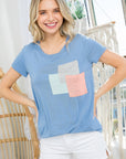 e Luna Color Block 3 Pocket Top