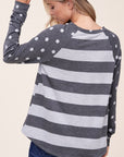 e Luna Dot Stripe Mixed Sweatshirt