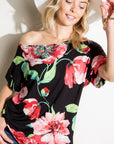 e Luna PLUS Floral One Shoulder Top