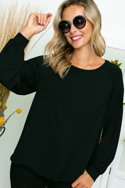 e Luna PLUS Solid Loose Fit Top