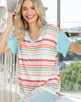 e Luna Multi Striped Boxy Top