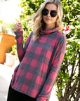 e Luna PLUS Plaid Turtleneck Top