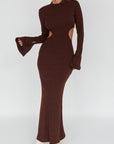 One and Only Collective Inc Long Sleeves with flared Cuffs Knit Maxi Dress