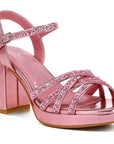 Sparks Fly Glitter Strappy Block Sandals