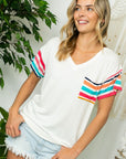 e Luna Multi Striped Boxy Top