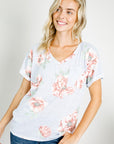 e Luna PLUS Triblend Floral V-Neck Top