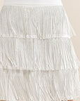 Rhinestone Suede Fringe Skirt