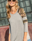 e Luna Camouflage Mixed Baseball Top