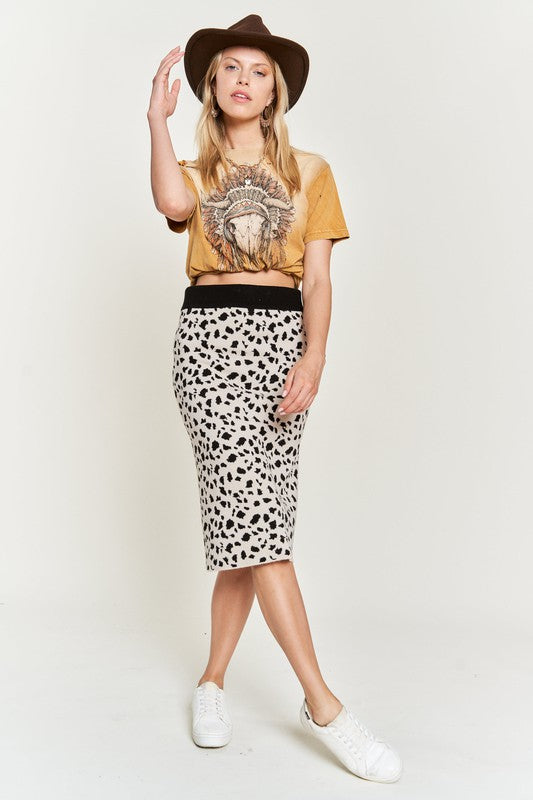 PLUS Jade By Jane Animal Print Sweater Skirt