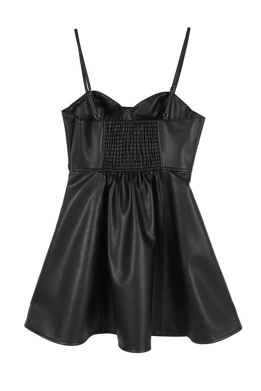 Lilou Vegan Leather Bustier Mini Dress