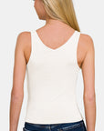 Zenana Double Layer V Neck Tank