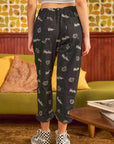 Jade By Jane Smiley Face Pattern Baggy Casual Pants