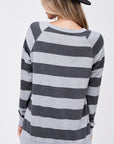 Plus Big Stripe Sweatshirt Top - Online Only