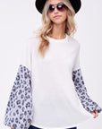 e Luna Animal Mixed Volume Sleeve Top