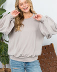 e Luna Big Puffy Sleeves Sweatshirt