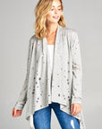 e Luna PLUS Distressed Cascade Cardigan