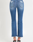 RISEN Full Size Mid Rise Ankle Straight Jeans with Pockets