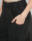 Umgee Elastic Waist Baggy Fit Pants with Pockets