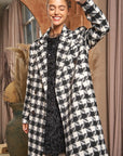 Davi & Dani Textured Knit Tweed Double Button Coat Jacket