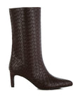 Mentha Woven Faux Leather Boots