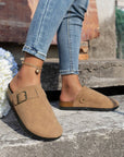 Ariyah Suede Buckle Detail Slippers