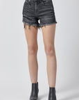 RISEN Raw Hem Denim Shorts with Pockets