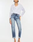 Kancan High Rise Cuffed Straight Jeans