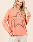 Mittoshop Mineral Wash Star Patch Long Sleeve T-Shirt