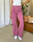 RFM Full Size High Rise Garment Dye Wide Leg  Jeans