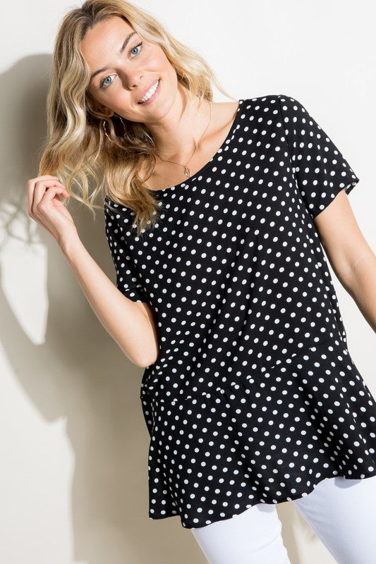 e Luna Polka Dot Tunic Top