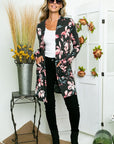 e Luna Floral Long Sleeve Cardigan