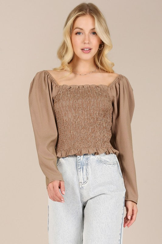 Lilou Square Neck Smocked Top - Online Only