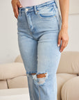 Sz 18W RFM Tummy Control High Waist Raw Hem Distressed Jeans